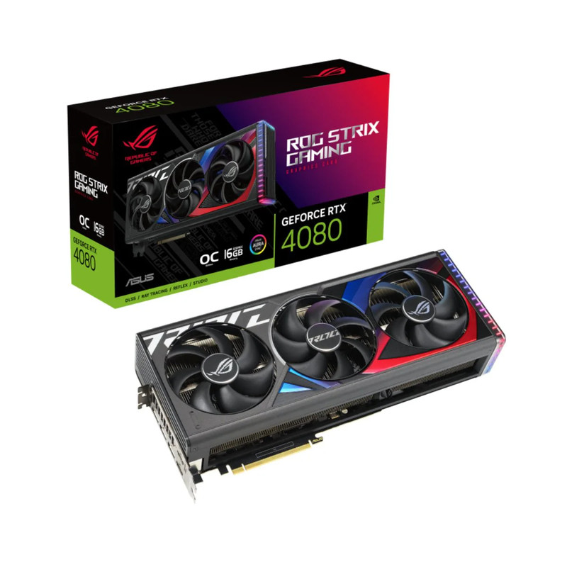 Asus ROG Strix GeForce RTX 4080 16GB OC GDDR6X Graphics Card - كرت الشاشة